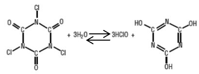 Trichloroisocyanuric acid in the schwimming pool water